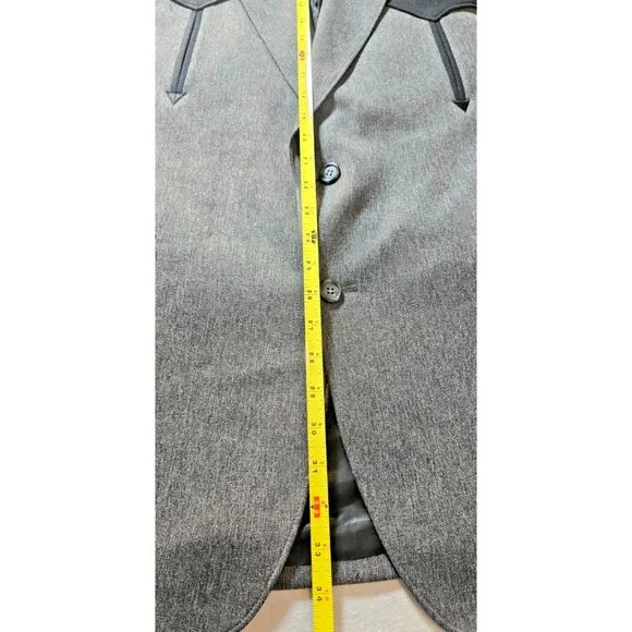 Circle S Men’s 46L Western Blazer Gray Black Yoke Lined 2-Button Cowboy Coat - Picture 15 of 16